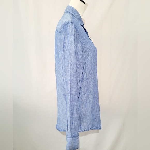 Claiborne 100% Linen Button Long Sleeve Shirt Size Small Unisex Style - Picture 2 of 8